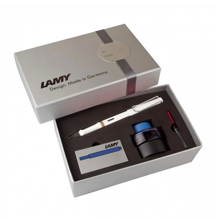 Lamy Safari Dolma Kalem+mürekkep+kartuş Beyaz S19bds-m