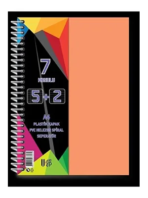U-deep A4 Pp Kapak Spiralli Defter 5+2 Bölmeli 175 Yp