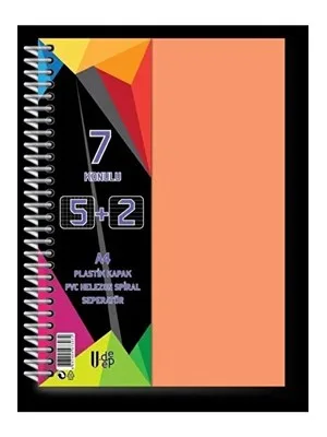 U-deep A4 Pp Kapak Spiralli Defter 5+3 Bölmeli 200 Yp