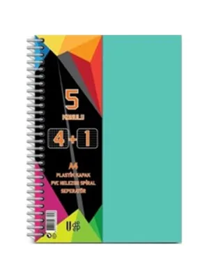 U-deep A4 Pp Kapak Spiralli Defter 6+3 Bölmeli 225 Yp