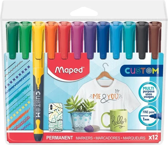 Maped Permanent Marker Set 12 Li Karışık 4547