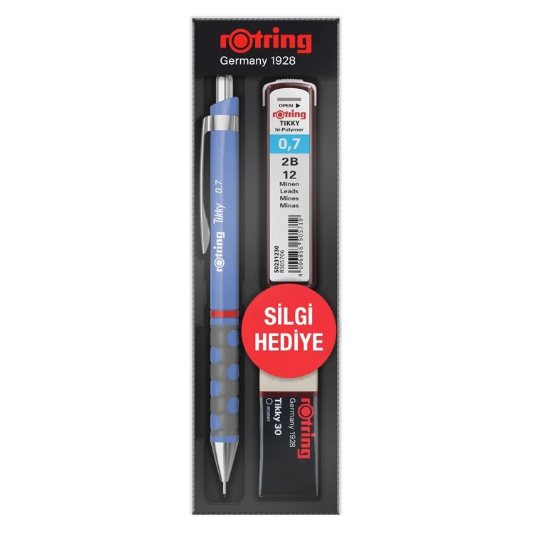Rotring Tikky Set 0.7 Versatil+min+silgi Menekşe Mavi Ro-kk07-07-m