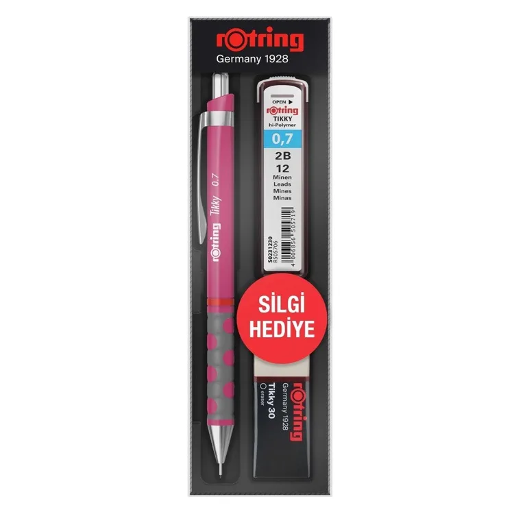 Rotring Tikky Set 0.7 Versatil+min+silgi Ahududu Pembe Ro-kk07-07-a