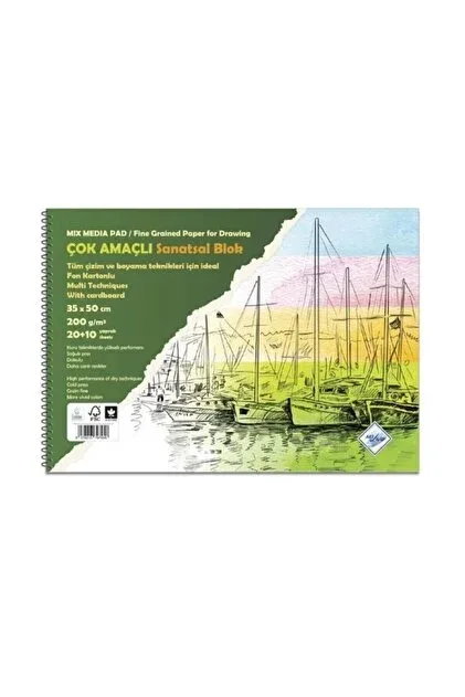 Art Liva 25x35 170 Gr Dokulu Resim Defteri(20 Adet Fon Karton+10 Adet Resim Kağıdı) Sd-407