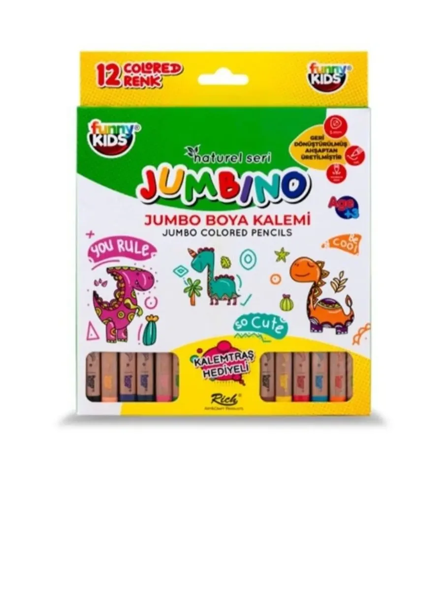 Rich Funny Kids Jumbo Kuruboya Kalemi 12 Li 19841