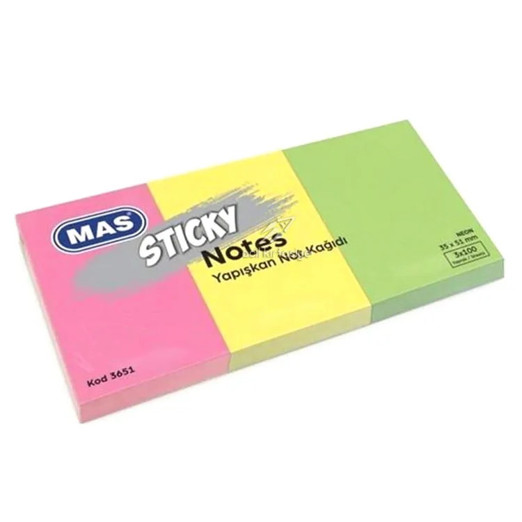 Mas 35x51 Mm Neon Yapışkanlı Not Kağıdı 3651