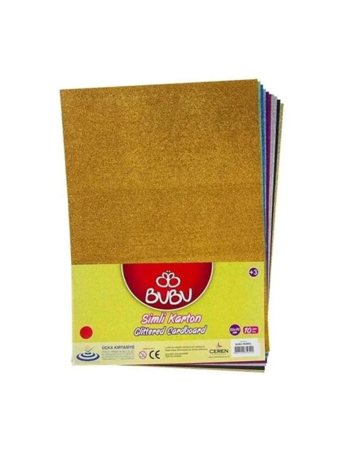Bubu 50x70 Simli Fon Kartonu Karışık Renk 10 Lu Fk0003