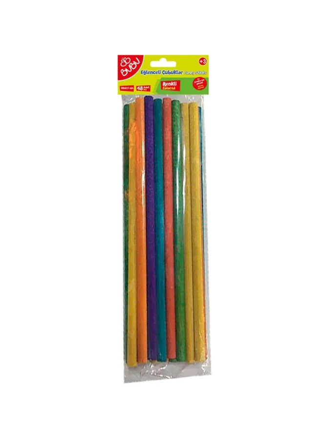 Bubu 20x0.5 Cm Renkli Eğlenceli Çubuklar 24"lü Hs0017
