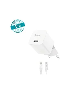 Ttec 2scg30lb 30w 150 Cm Usb-c Kablo ve Type-c Şarj Adaptörü Set Beyaz