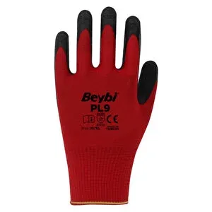 Beybi Nitril Poly Pl9 9 Beden İş Eldiveni Kırmızı Siyah