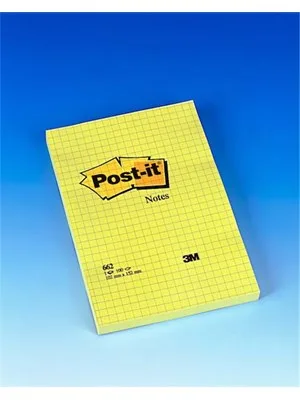 3m Post-it 102x152 Mm Yapışkanlı Not Kağıdı 100 Yp Kareli-sarı 662