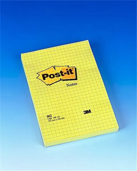 3m Post-it 102x152 Mm Yapışkanlı Not Kağıdı 100 Yp Kareli-sarı 662