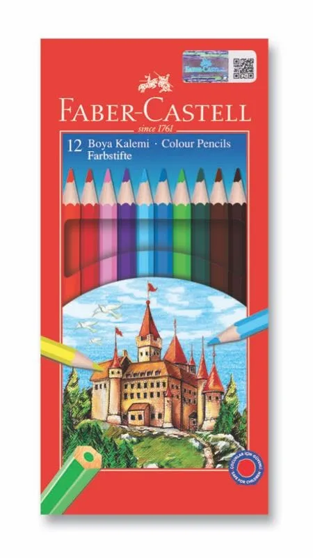 Faber Castell Kuruboya Kalemi 12 Renk Tam Boy 116312