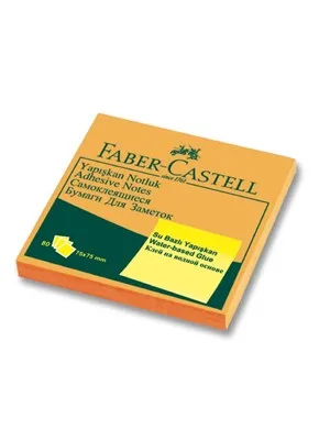 Faber Castell 75x75 Mm Yapışkanlı Not Kağıdı Turuncu 65435