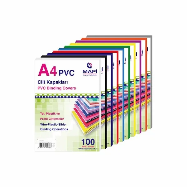 Mapi Spiral Kapak Pvc A4 Beyaz 160mic 100 Lü