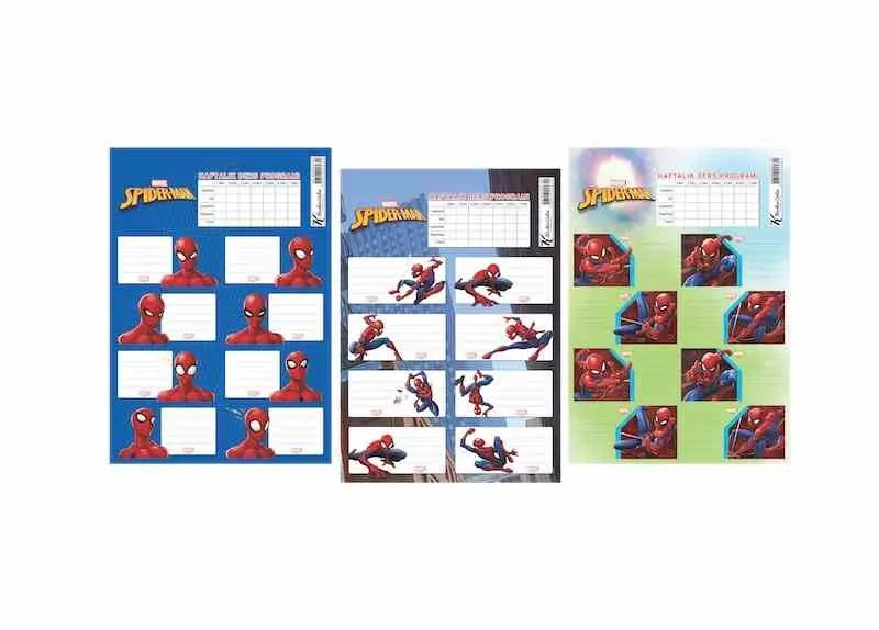Keskin Color Spıderman Okul Etiketi Ders Programlı 3 Lü 200130-06