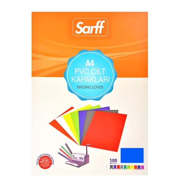 Sarff A4 160mic Pvc Cilt Kapağı 100"lü Mavi 15201014