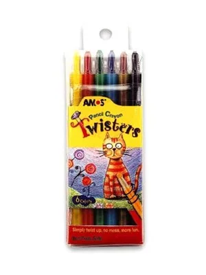 Amos Kumaş Boya Seti Mum Boya 6 Desen 5renk