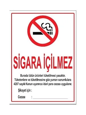 Odak 50x70 Sigara İçilmez Levhası