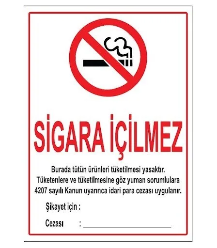 Odak 50x70 Sigara İçilmez Levhası