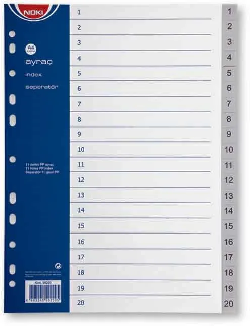 Noki 1-20 Rakamlı Seperatör 59220