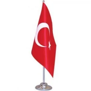 Alsancak 15x22.5 Cm Tek Kat Saten Türk Bayrağı