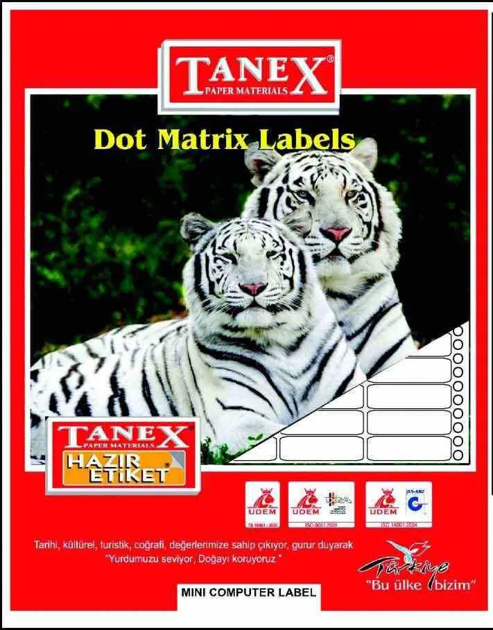 Tanex 35x77 Sürekli Form Etiket 1500 Lü Tw-0018