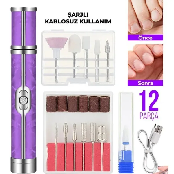 Şarjlı Manikür Pedikür Tırnak Bakım Seti