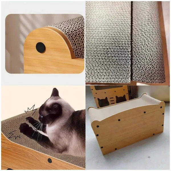 Ahşap Tek Katlı Tırmalamalı Evcil Hayvan Oyun Evi