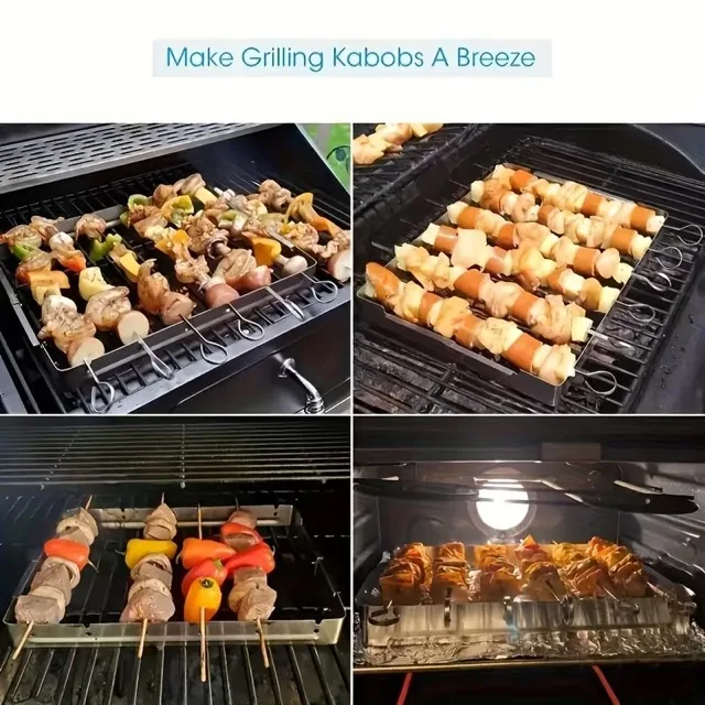 10'lu Paslanmaz Çelik Şiş Seti (20 cm) - Airfryer &amp; Mangal