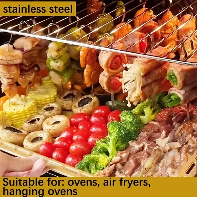 10'lu Paslanmaz Çelik Şiş Seti (20 cm) - Airfryer &amp; Mangal