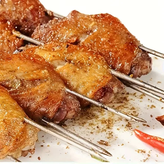 10'lu Paslanmaz Çelik Şiş Seti (20 cm) - Airfryer &amp; Mangal
