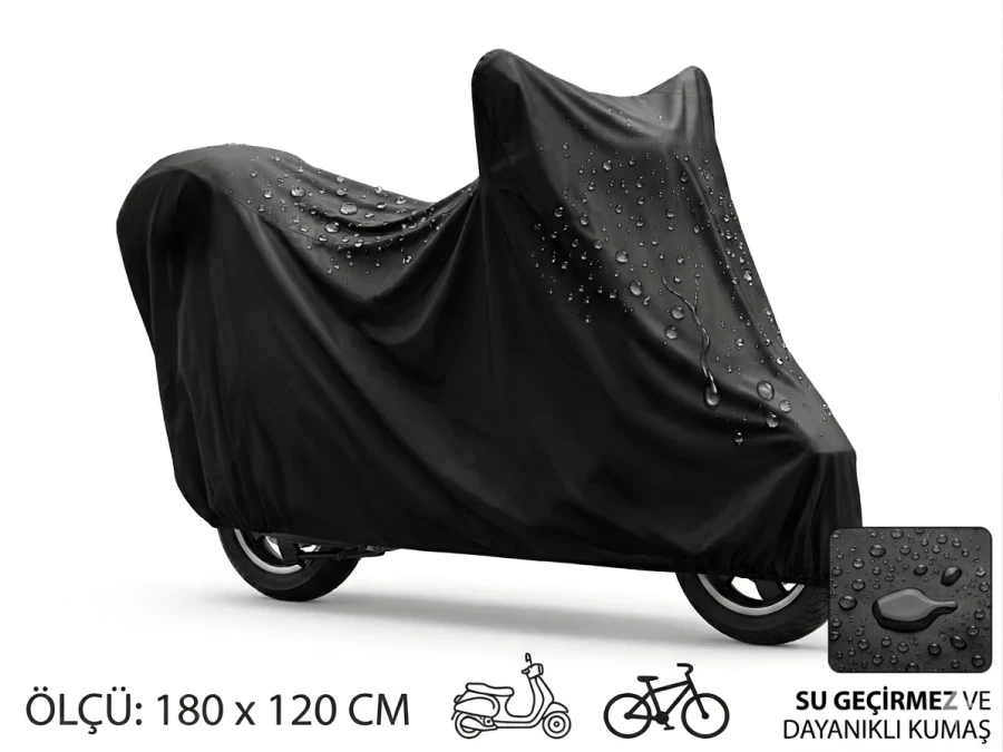 Su ve Toz Geçirmez Motosiklet ve Scooter Koruma Brandası 180x120 cm