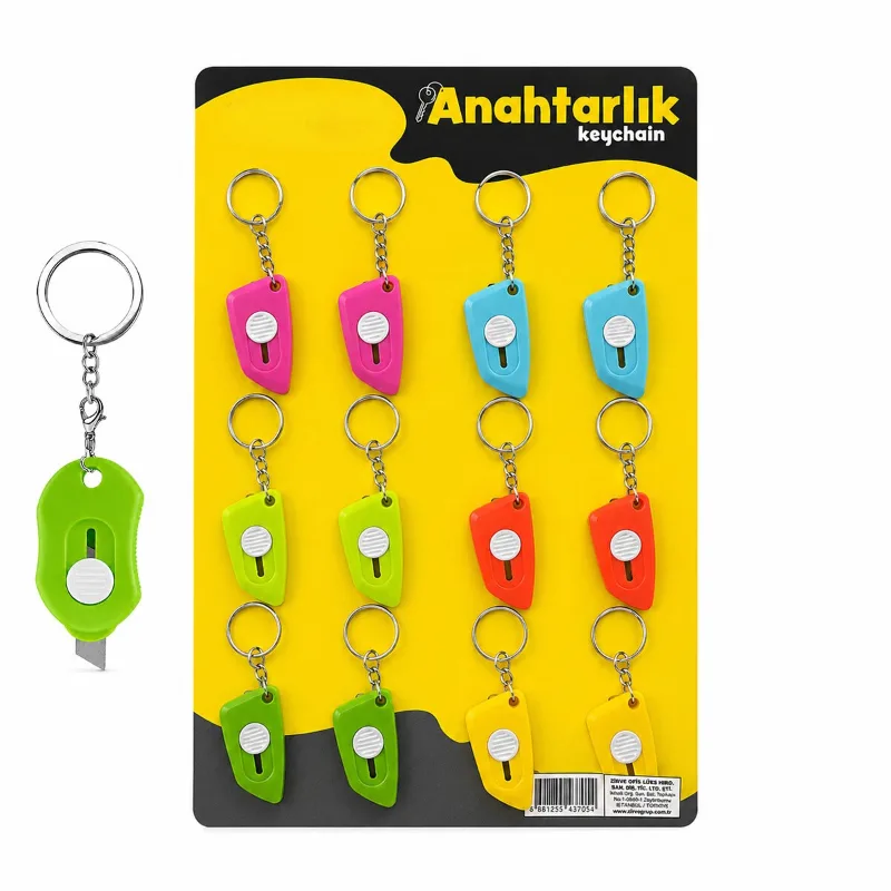 Mini Falçata Anahtarlık - Plastik Gövde - Karışık Renk - 1 Adet