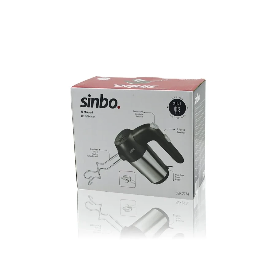 Sinbo El Mikseri - 2 Başlıklı - Paslanmaz Çelik Gövde