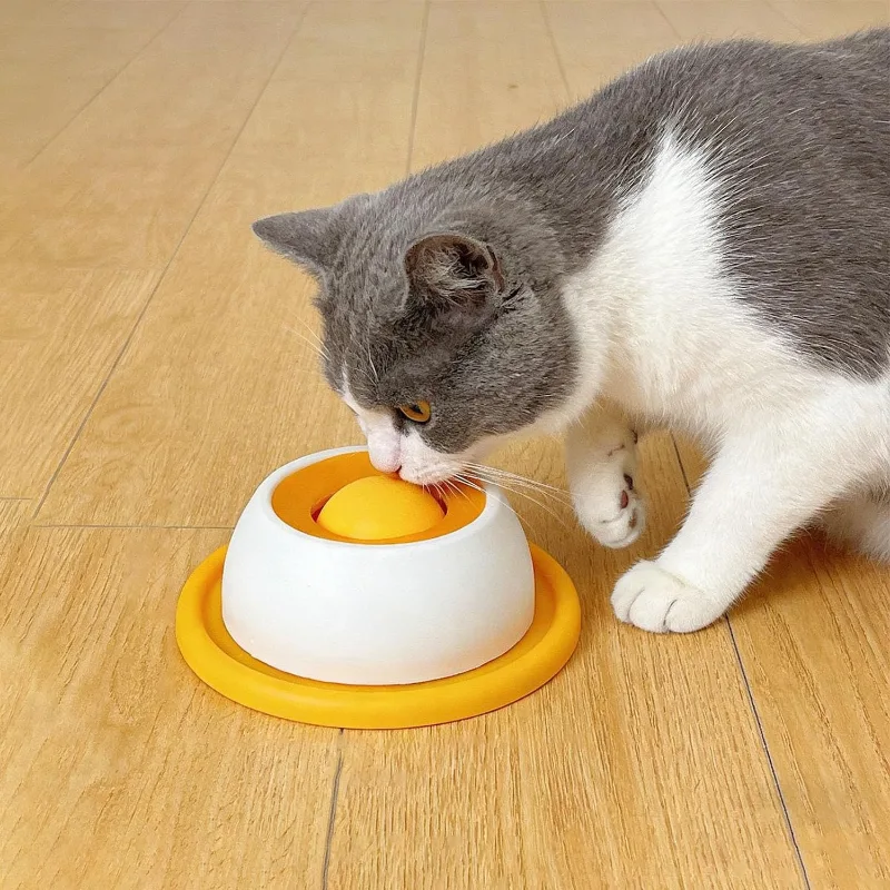 Küçük Boy Yavaş Sıvı Mama Yeme Kabı - Kedi ve Köpek Uyumlu - Ödül Maması Kabı