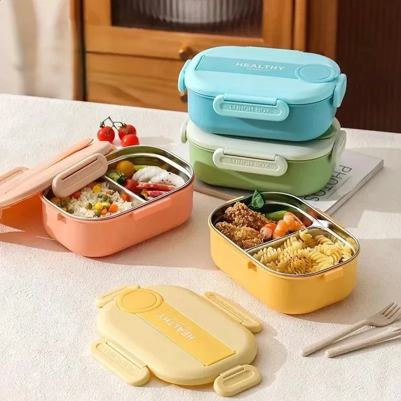 2 Bölmeli Yemek Kabı - 304 Paslanmaz Çelik - 900 ml