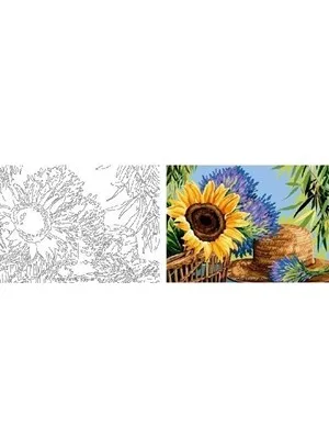 Sanat 35x50 Çizilmiş Tuval Ayçiçeği Ççk3550002