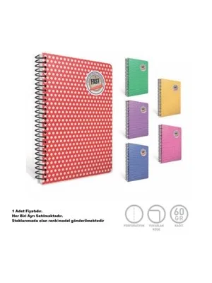 Gıpta Pastoral A4 Pp Kapak Spiralli Defter Kareli 40 Yp 6081