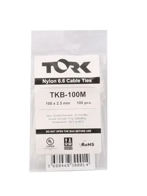 Tork Trk-150x2.5mm 100lü Beyaz Kablo Bağı