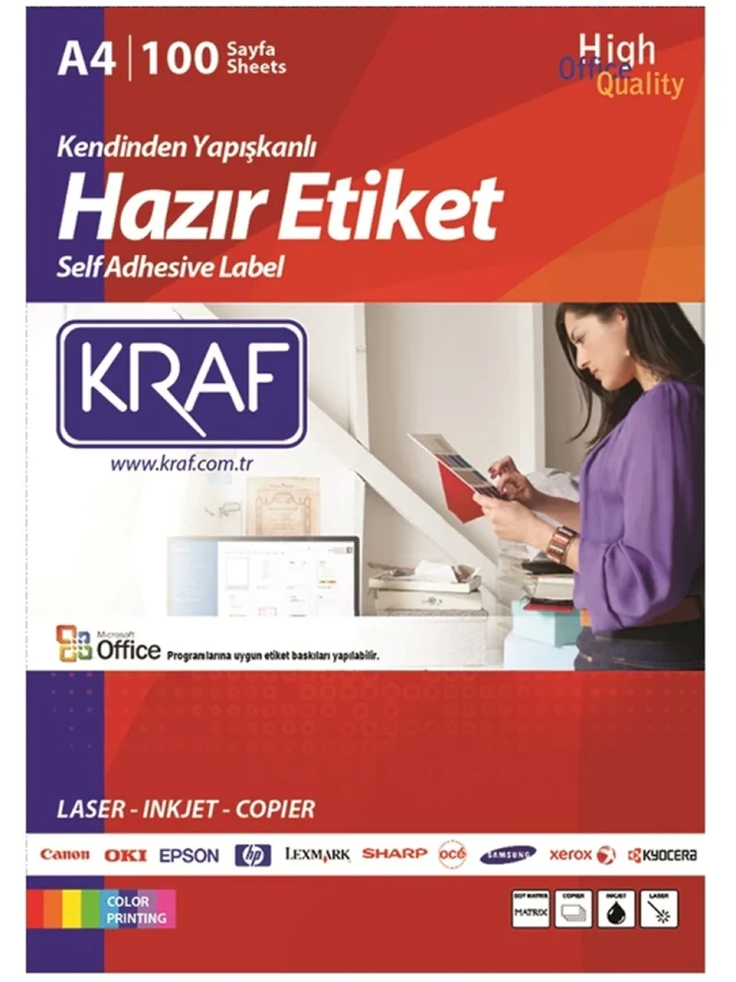 Kraf 70x38 Mm Laser Etiket 100"lü Kf-2121