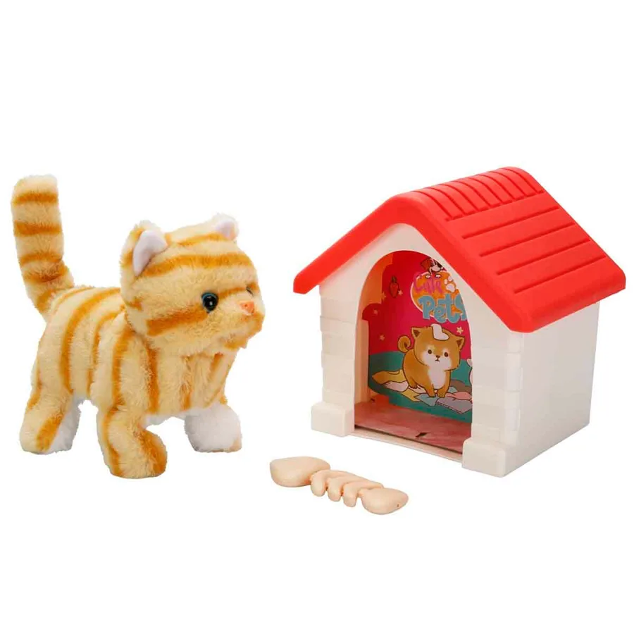 Sunman Sesli Peluş Sevimli Hareketli Kedi Kulubeli S00004251\mc-1051