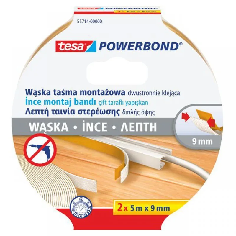 Tesa 9mmx5mt Çift Taraflı Slim Köpük Bant 2"li 55714-0000