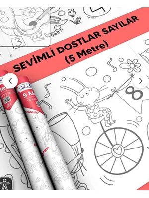 Proll 500cm X 60cm Sayılar Dev Boyama Kağıdı