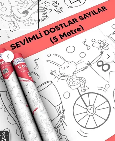 Proll 500cm X 60cm Sayılar Dev Boyama Kağıdı