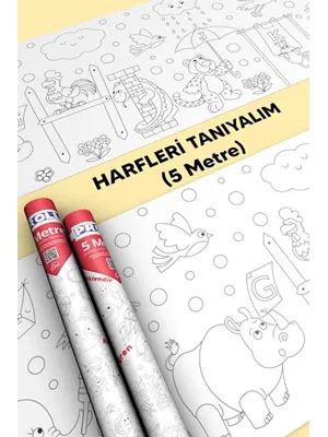 Proll 500cm X 60cm Harfler Dev Boyama Kağıdı