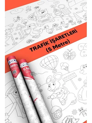 Proll 500cm X 60cm Trafik İşaretleri Dev Boyama Kağıdı