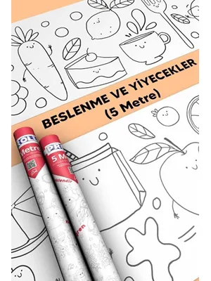 Proll 500cm X 60cm Sağlıklı Beslenme Dev Boyama Kağıdı
