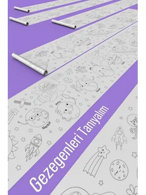 Proll 500cm X 60cm Gezegenler Dev Boyama Kağıdı