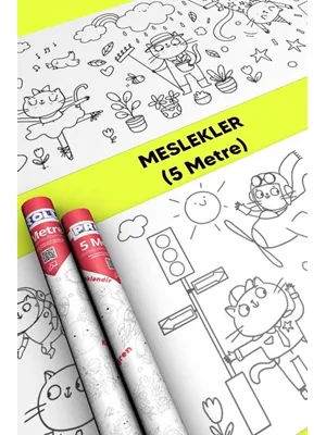 Proll 500cm X 60cm Meslekler Dev Boyama Kağıdı